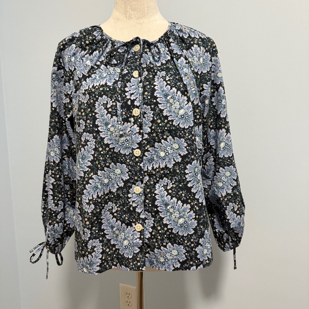 J. Crew Collection Women’s 3/4‎ Sleeve Floral Paisley Blouse Size S